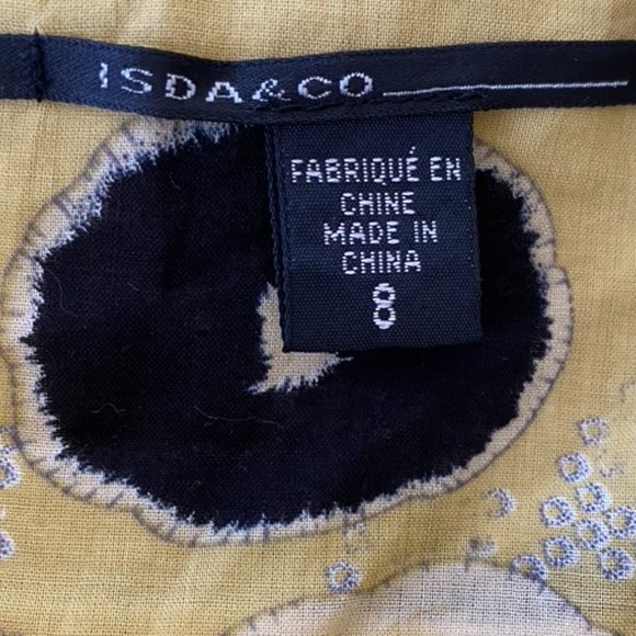 Isda and Co Yellow Spotted Floral Knee Length Skirt - Picture 8 of 10